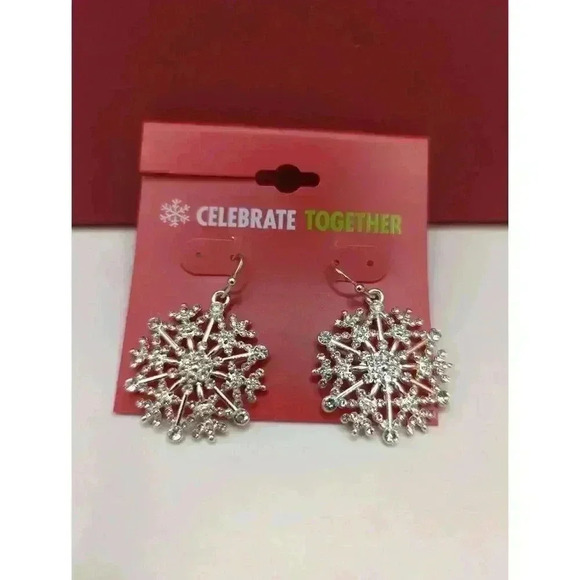 Avon Snowflake Bundle Necklace NWT Earrings Silver Tone Rhinestones Jewelry Set - Picture 2 of 7